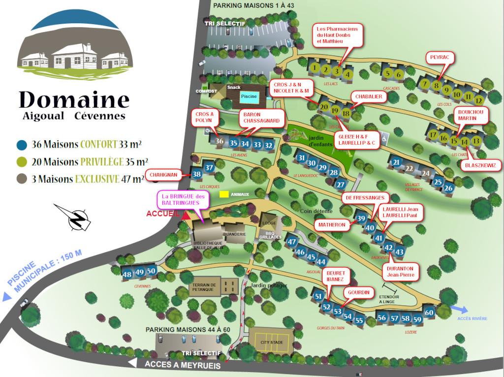 Plan du village des BALTRINGUES